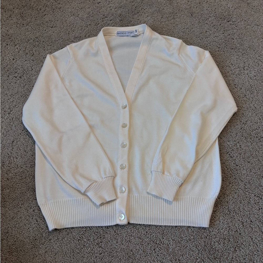 Givenchy Cream V-Neck Button Cardigan